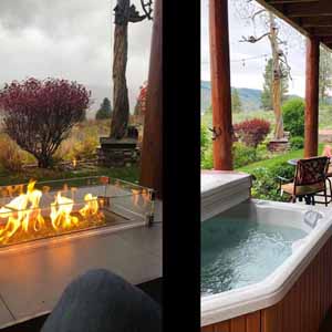 gas fire pit hot tub